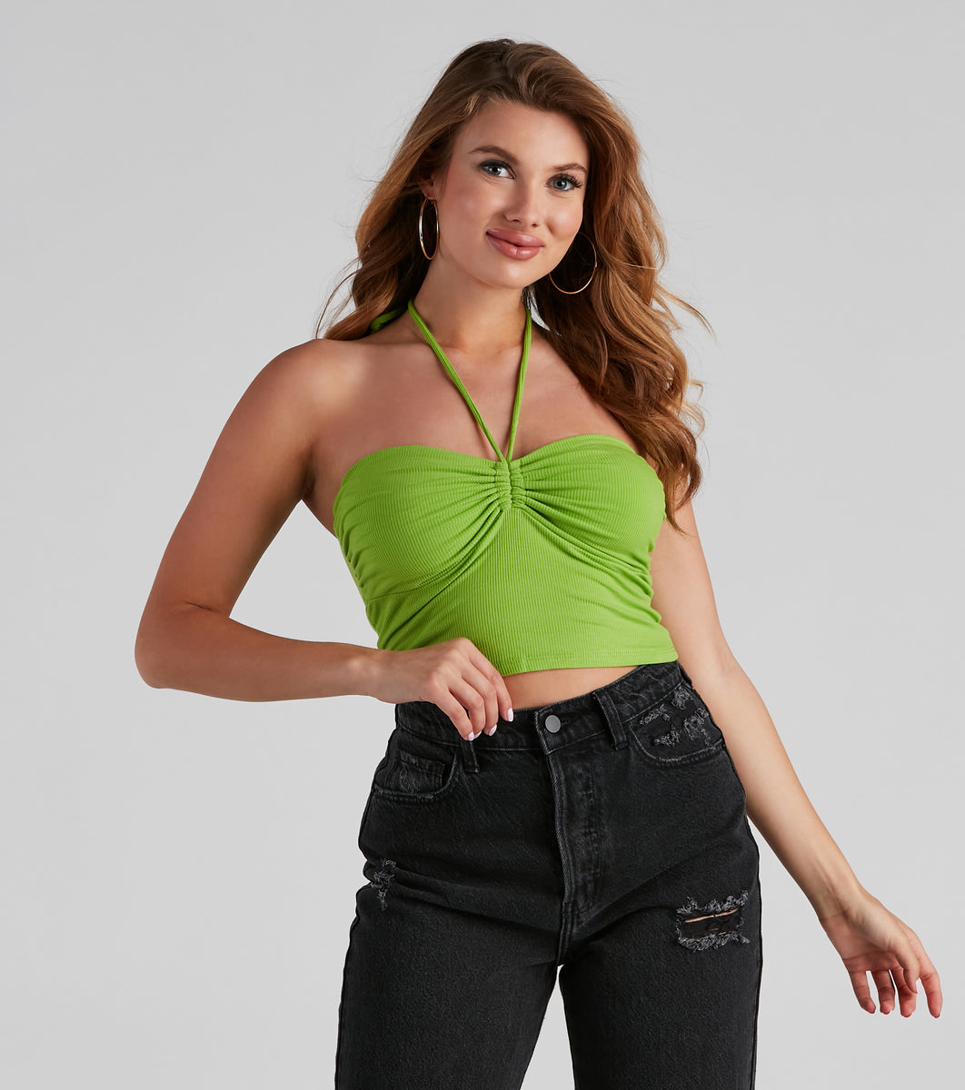 So Trendy Ruched Halter Top