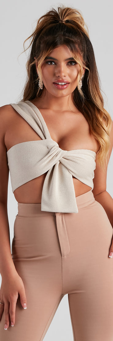 Dress up in Ready Or Knot Lurex Knit Top as your going-out dress for holiday parties, an outfit for NYE, party dress for a girls’ night out, or a going-out outfit for any seasonal event!