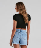 With fun and flirty details, Rule Breaker Lace Up Crop Top shows off your unique style for a trendy outfit for the summer season!