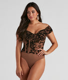 With fun and flirty details, So Regal Flocked Velvet Bodysuit shows off your unique style for a trendy outfit for the summer season!