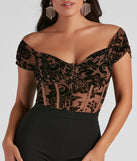With fun and flirty details, So Regal Flocked Velvet Bodysuit shows off your unique style for a trendy outfit for the summer season!