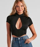 With fun and flirty details, Small Rewards Mock Neck Corset Top shows off your unique style for a trendy outfit for the summer season!