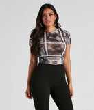 Keep It 100 Mesh Crop Tee is a trendy pick to create 2023 festival outfits, festival dresses, outfits for concerts or raves, and complete your best party outfits!