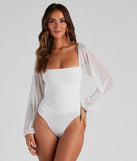 With fun and flirty details, the Elevated Basic Ruched Mesh Bodysuit shows off your unique style for a trendy outfit for the spring or summer season!