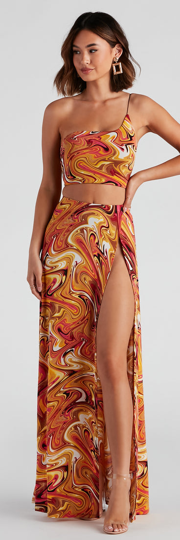 Retro Swirls One Shoulder Top is a trendy pick to create 2023 festival outfits, festival dresses, outfits for concerts or raves, and complete your best party outfits!