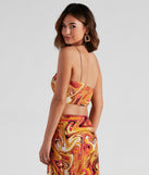Retro Swirls One Shoulder Top is a trendy pick to create 2023 festival outfits, festival dresses, outfits for concerts or raves, and complete your best party outfits!