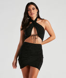 VIP Heat Stone Halter Top creates an effortless summer outfit with stylish details in the newest 2023 trends!
