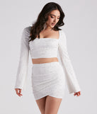 With fun and flirty details, Oh My Pearl Bell Sleeve Crop Top shows off your unique style for a trendy outfit for the summer season!