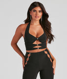 You’ll look stunning in the Hidden Gem Halter Cutout Crop Top when paired with its matching separate to create a glam clothing set perfect for parties, date nights, concert outfits, back-to-school attire, or for any summer event!