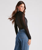 With fun and flirty details, Total Grunge Faux Leather Corset Mesh Top shows off your unique style for a trendy outfit for the summer season!