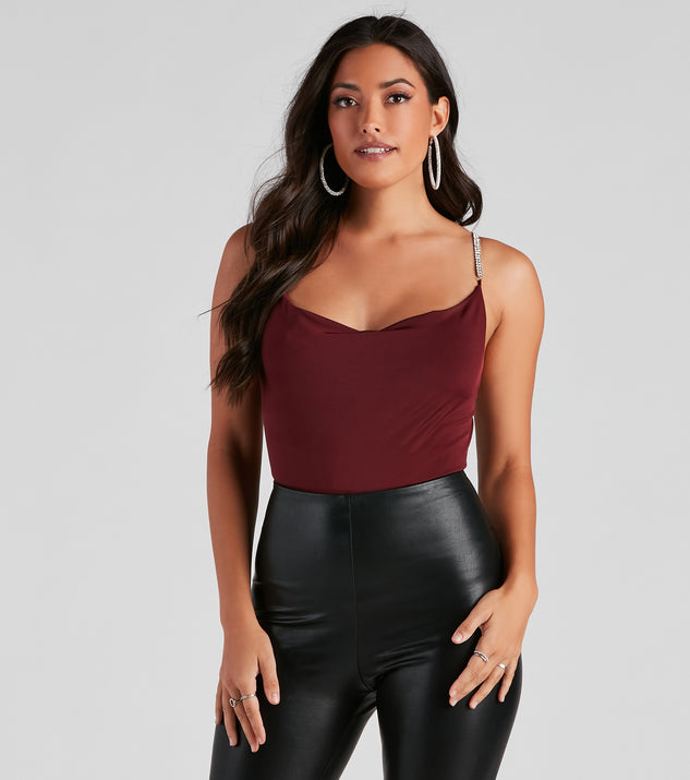 All That Glistens Cowl Neck Bodysuit is a trendy pick to create 2023 festival outfits, festival dresses, outfits for concerts or raves, and complete your best party outfits!