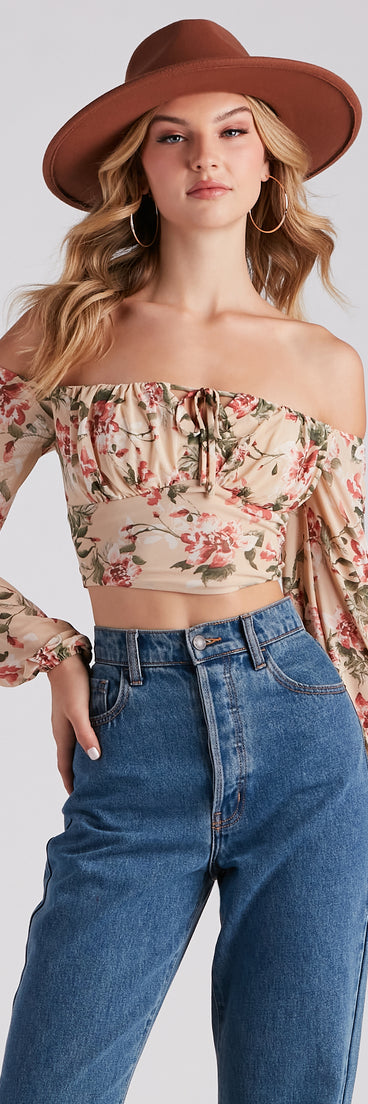 Flawless Floral Mesh Tie Crop Top is a trendy pick to create 2023 concert outfits, festival dresses, outfits for raves, or to complete your best party outfits or clubwear!