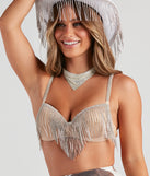With fun and flirty details, Glam Cowgirl Bralette shows off your unique style for a trendy outfit for the summer season!