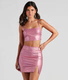 You’ll look stunning in the Fantasy Fairy Holographic Crop Top when paired with its matching separate to create a glam clothing set perfect for parties, date nights, concert outfits, back-to-school attire, or for any summer event!
