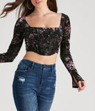 With fun and flirty details, Trendy Florals Flocked Velvet Corset Top shows off your unique style for a trendy outfit for the summer season!