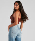 With fun and flirty details, Late Night Faux Leather Lattice Crop Top shows off your unique style for a trendy outfit for the summer season!