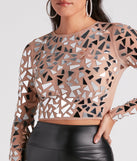 My Reflection Mirror Mesh Crop Top is a trendy pick to create 2023 concert outfits, festival dresses, outfits for raves, or to complete your best party outfits or clubwear!
