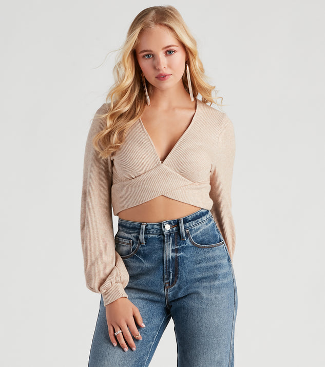 The trendy Darling In Waffle Knit Crop Top is the perfect pick to create a holiday outfit, new years attire, cocktail outfit, or party look for any seasonal event!