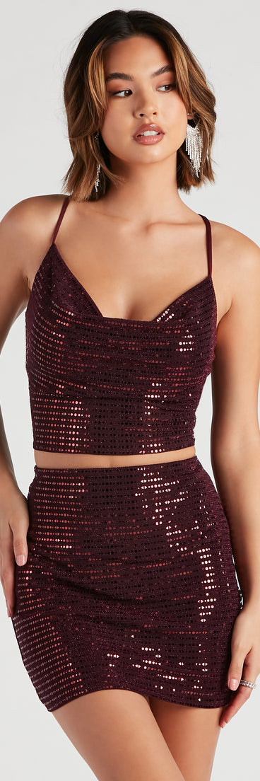Twice The Sparkle Crop Top creates the perfect New Year’s Eve Outfit or new years dress with stylish details in the latest trends to ring in 2023!
