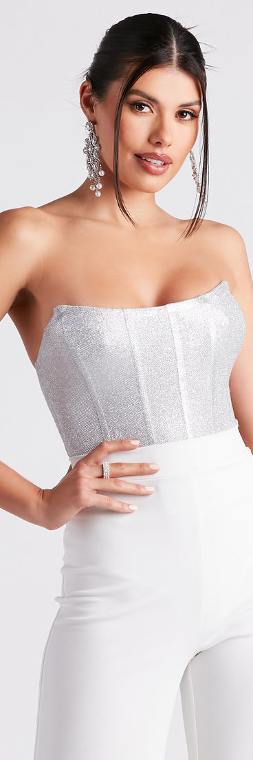 With fun and flirty details, Sparkly Hype Glitter Tube Bodysuit shows off your unique style for a trendy outfit for the summer season!