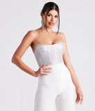 With fun and flirty details, Sparkly Hype Glitter Tube Bodysuit shows off your unique style for a trendy outfit for the summer season!
