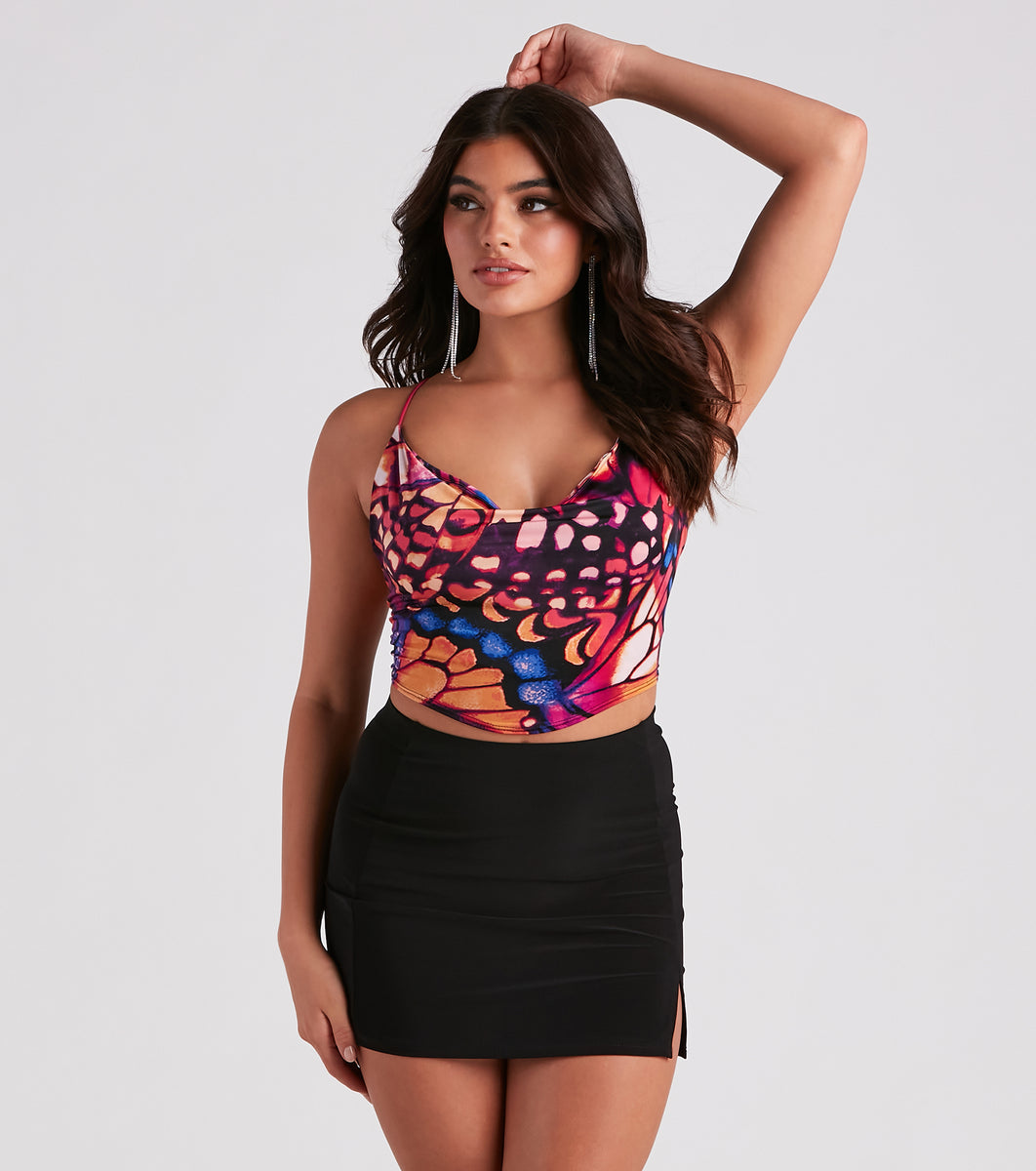 Butterfly Babe Printed Crop Top