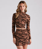 With fun and flirty details, Match Made Mesh Abstract Crop Top shows off your unique style for a trendy outfit for the summer season!