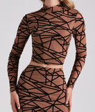 With fun and flirty details, Match Made Mesh Abstract Crop Top shows off your unique style for a trendy outfit for the summer season!