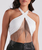 With fun and flirty details, Not That Innocent Halter Wrap Top shows off your unique style for a trendy outfit for the summer season!