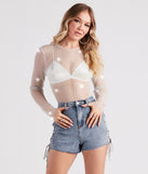 Glitzy Muse Rhinestone Fishnet Crop Top is a trendy pick to create 2024 concert outfits, festival dresses, outfits for raves, or to complete your best party outfits or clubwear!