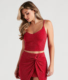 So Haute Glitter Knit Crop Top helps create the best bachelorette party outfit or the bride's sultry bachelorette dress for a look that slays!