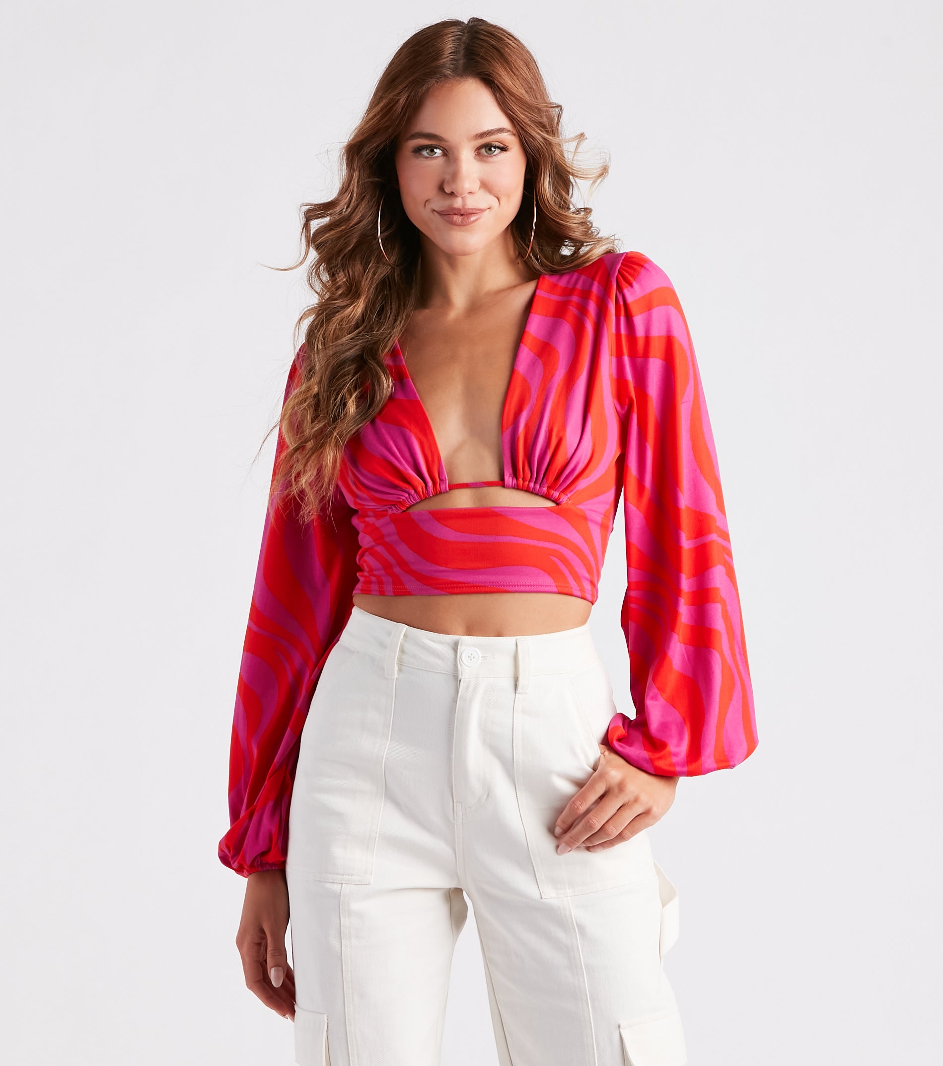 Vacay Vibes Swirl Print Crop Top | Windsor