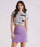 With fun and flirty details, So Extra Newspaper Print Crop Top shows off your unique style for a trendy outfit for the summer season!