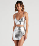 Let's Glow Metallic Crop Top is a trendy pick to create 2023 festival outfits, festival dresses, outfits for concerts or raves, and complete your best party outfits!
