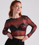With fun and flirty details, A Kiss On The Lips Mesh Crop Top shows off your unique style for a trendy outfit for the summer season!