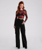 With fun and flirty details, A Kiss On The Lips Mesh Crop Top shows off your unique style for a trendy outfit for the summer season!