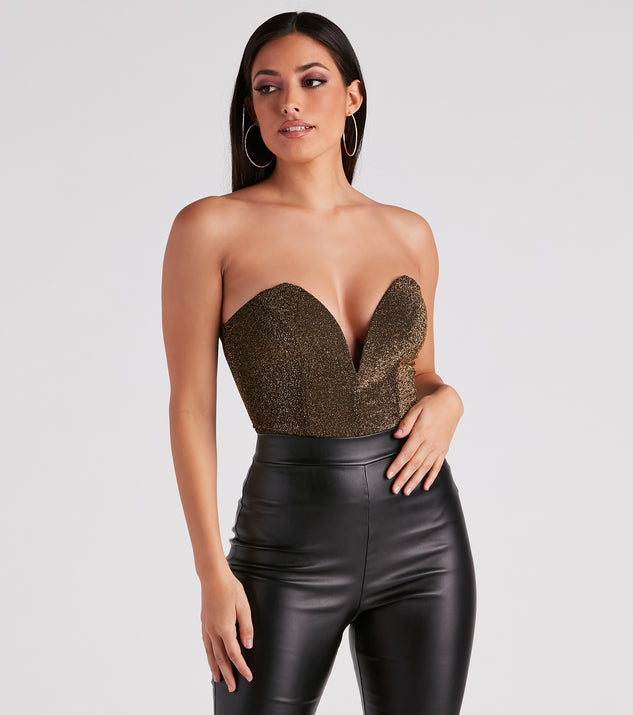 Gimme The Shine Strapless Bodysuit is a trendy pick to create 2023 festival outfits, festival dresses, outfits for concerts or raves, and complete your best party outfits!