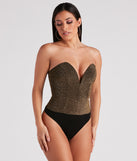 Gimme The Shine Strapless Bodysuit is a trendy pick to create 2023 festival outfits, festival dresses, outfits for concerts or raves, and complete your best party outfits!