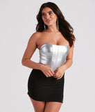 With fun and flirty details, Girl On The Town Faux Leather Corset Top shows off your unique style for a trendy outfit for the summer season!