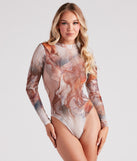 With fun and flirty details, Into The Woods Sheer Mesh Bodysuit shows off your unique style for a trendy outfit for the summer season!