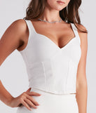 With fun and flirty details, So Elevated Ponte Crop Bustier shows off your unique style for a trendy outfit for the summer season!