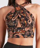 With fun and flirty details, Pretty In Paisley Convertible Crop Top shows off your unique style for a trendy outfit for the summer season!