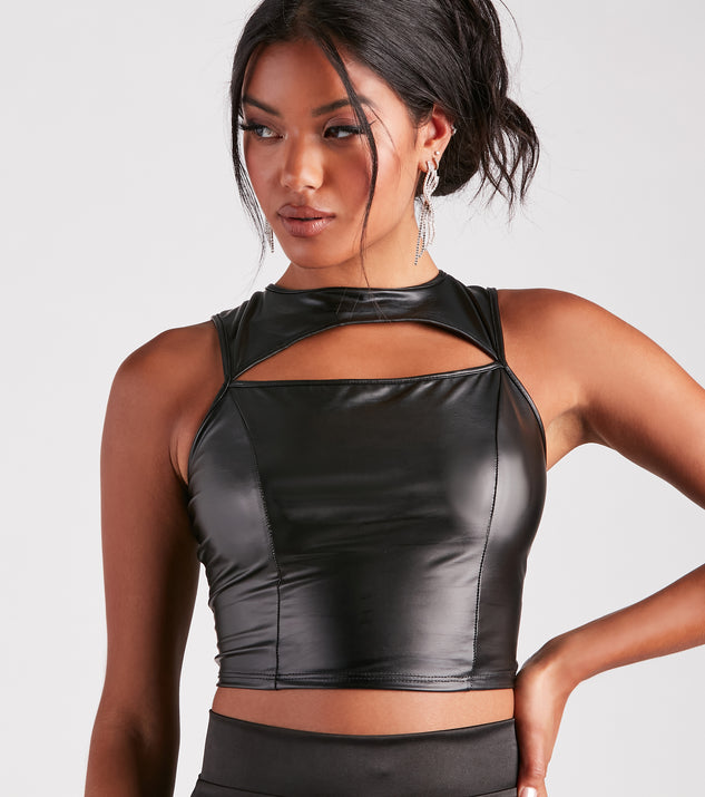 Cut To The Style Faux Leather Crop Top