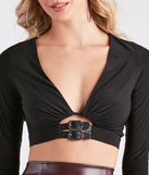 A Girl's Best Friend Belt Trim Crop Top is a trendy pick to create 2024 concert outfits, festival dresses, outfits for raves, or to complete your best party outfits or clubwear!