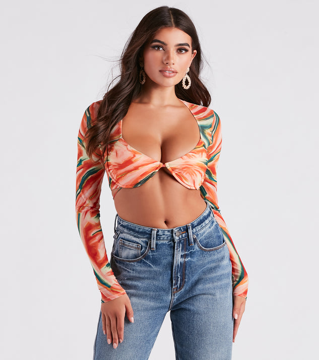 With fun and flirty details, Bold Allure Watercolor Print Bra Top shows off your unique style for a trendy outfit for the summer season!