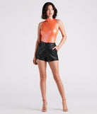 Star Of The Show Metallic Mock Neck Bodysuit is a trendy pick to create 2023 concert outfits, festival dresses, outfits for raves, or to complete your best party outfits or clubwear!