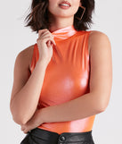 Star Of The Show Metallic Mock Neck Bodysuit is a trendy pick to create 2023 concert outfits, festival dresses, outfits for raves, or to complete your best party outfits or clubwear!