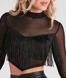With fun and flirty details, Shake It Up Mesh Fringe Crop Top shows off your unique style for a trendy outfit for the summer season!