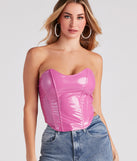 With fun and flirty details, Babe Factor Latex Corset Crop Top shows off your unique style for a trendy outfit for the summer season!