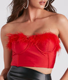 With fun and flirty details, Marabou Cutie Strapless Corset Top shows off your unique style for a trendy outfit for the summer season!